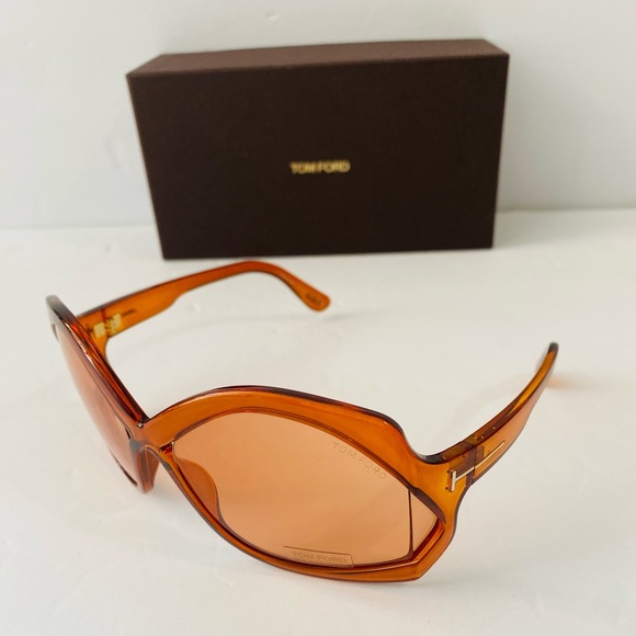 Tom Ford Cheyenne TF903 903 Sunglasses Crystal Orange 48E Authentic 68mm - Picture 9 of 13